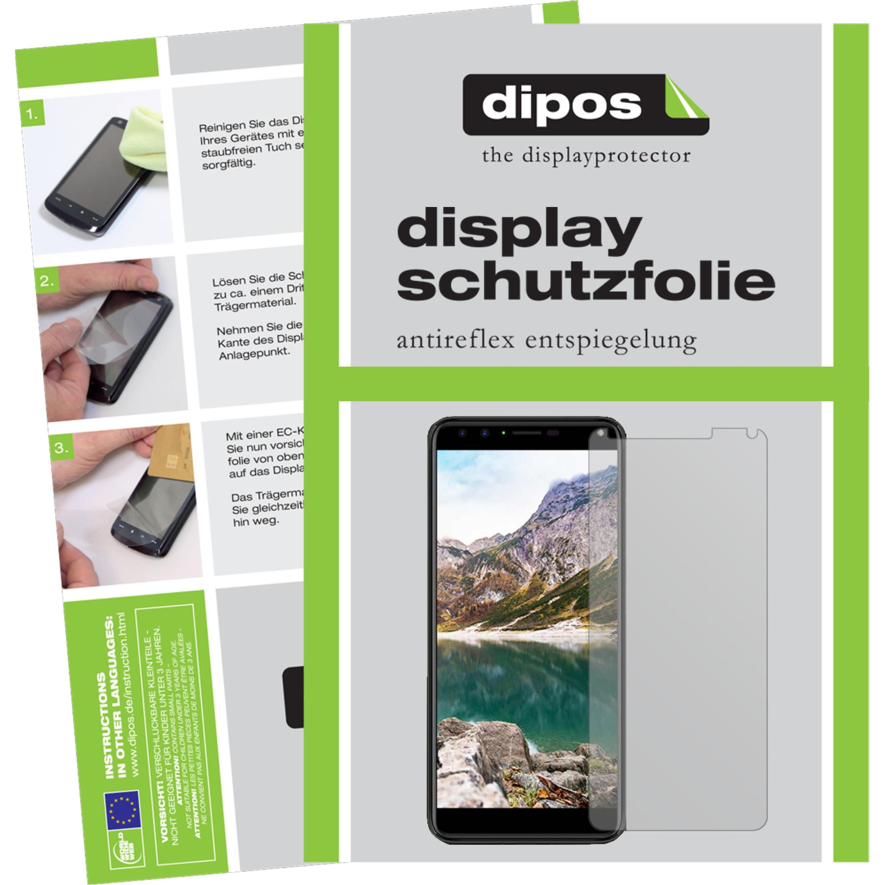 Dipos Displayschutzfolie Antireflex (1 Stück, Cherry Mobile Flare S6 Plus), Smartphone Schutzfolie, Transparent