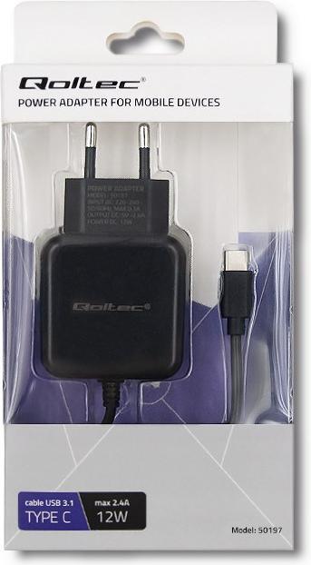 Produktbild Qoltec Charger 12W 5V 2.4A USB type C (12 W)