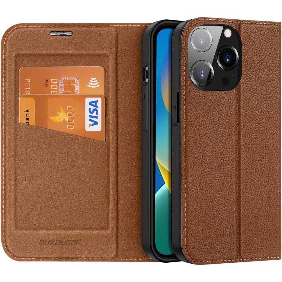 Thumbnail - Dux Ducis Skin X2 Series Bookcover (Apple iPhone 14 Pro), Smartphone Hülle, Braun