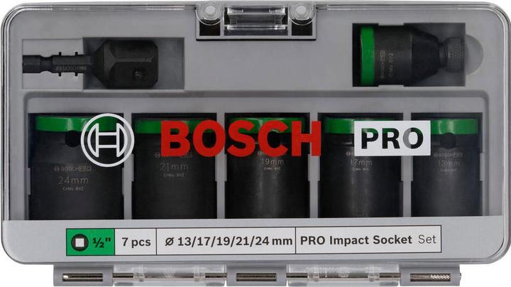 Produktbild Bosch Professional Zubehör PRO Impact Steckschlüsseleinsatz-Set (13 mm, 17 mm, 19 mm, 21 mm, 24 mm)