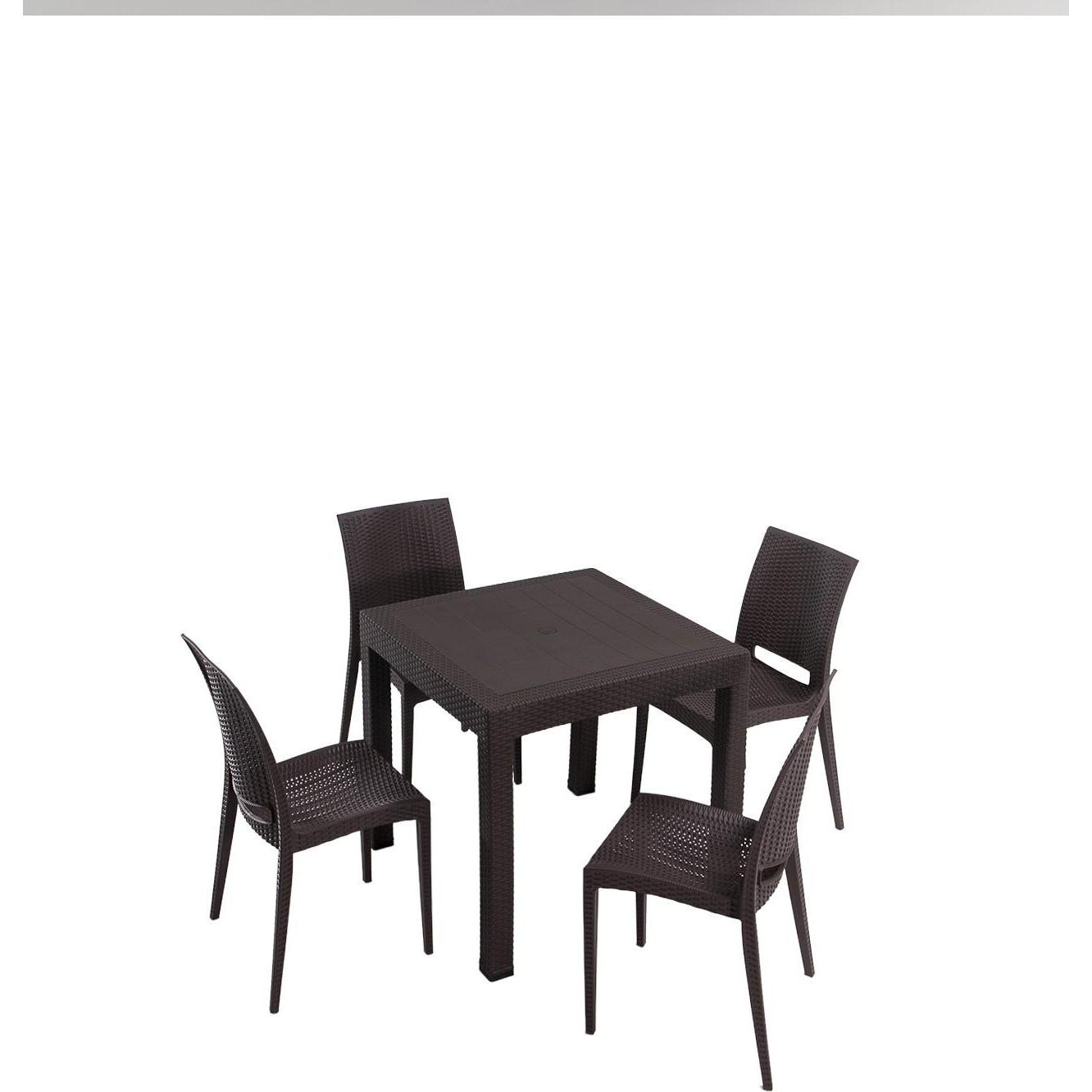 Skye Decor, Gartentisch + Balkontisch, Rattan (80 cm)