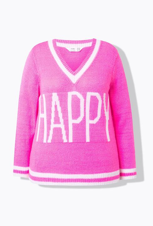 Produktbild Angel of Style Pullover, Straight Fit, HAPPY Schriftzug, Langarm (54, 56)