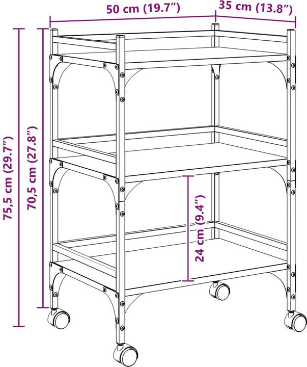 Image du produit vidaXL Küchentrolley