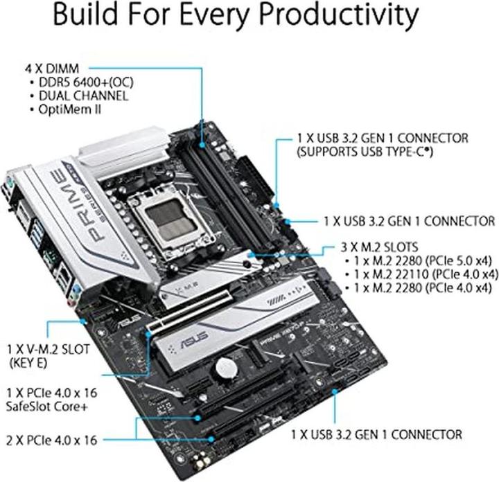 Actual product image ASUS PRIME X670-P (AM5, AMD X670, ATX)