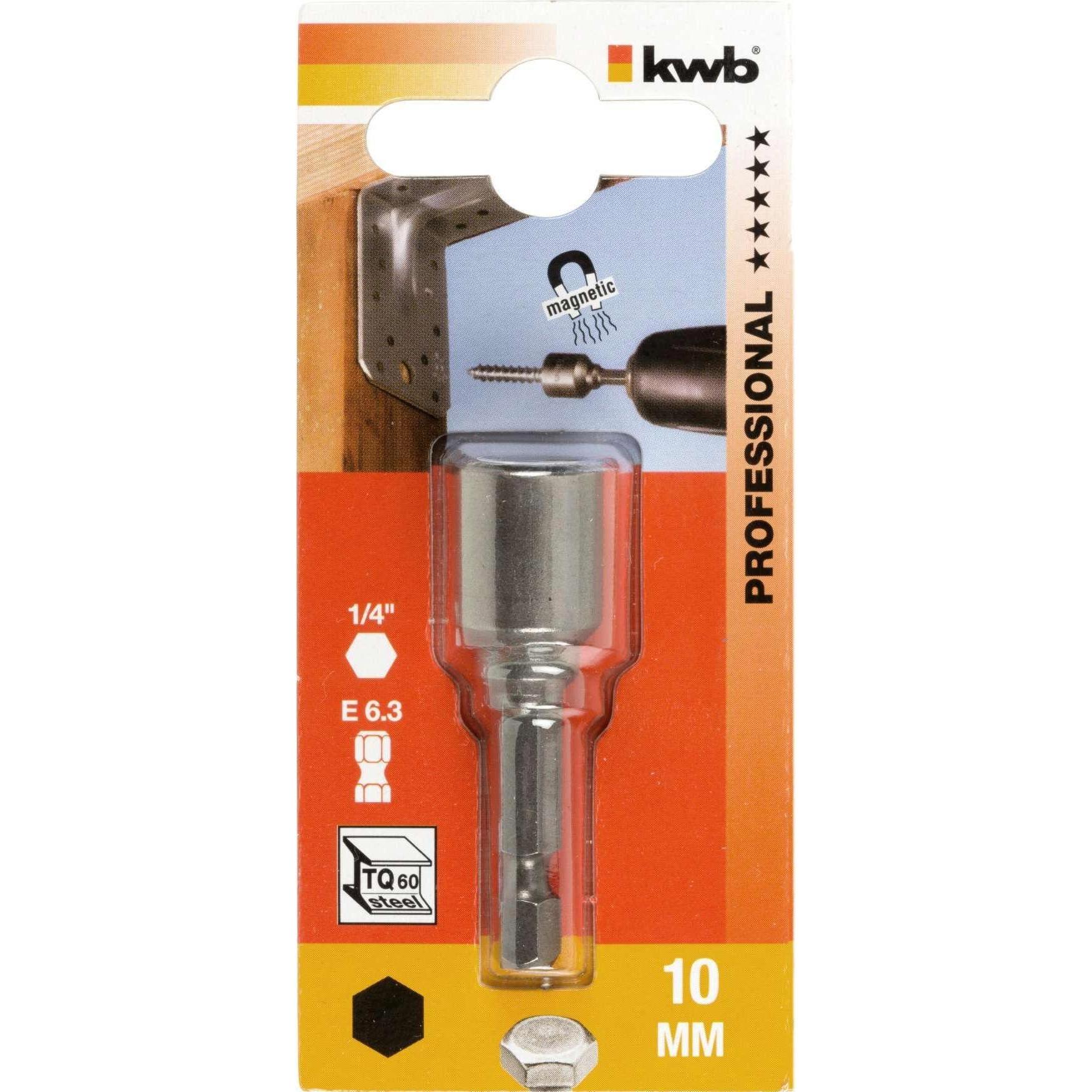 Thumbnail - kwb, Steckschlüssel + Stecknuss, Steckschlüssel 10Mm, Magnet, E6.3 (10 mm)