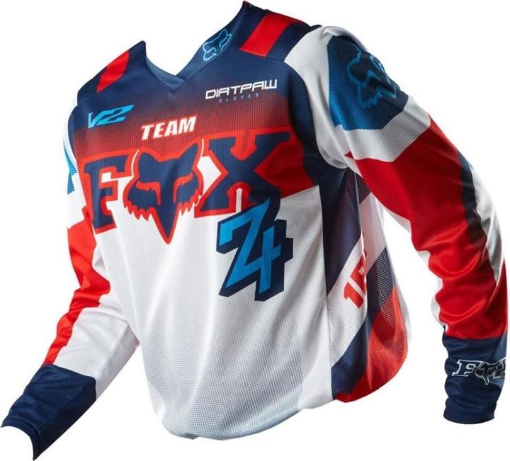Actual product image Fox Jersey 180 Imperial Blue-Wht (XL)