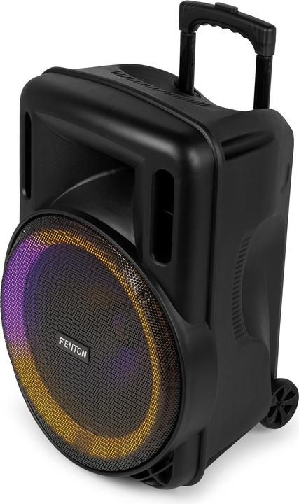 Actual product image Fenton Speaker Bluetooth - FT15LED MK2 karaoke box met LEDâ€™s, accu en microfoon - Voor (Active, 1x 800 W)
