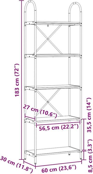 Immagine prodotto vidaXL Moderne Bücherregale (60 x 30 x 183 cm)
