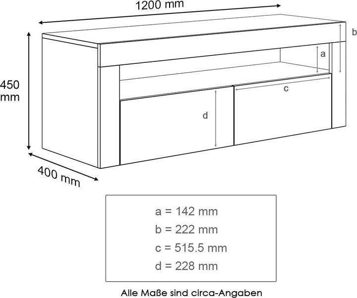 Image du produit SONNI TV-Aufsatzschrank (120 x 40 x 45 cm)