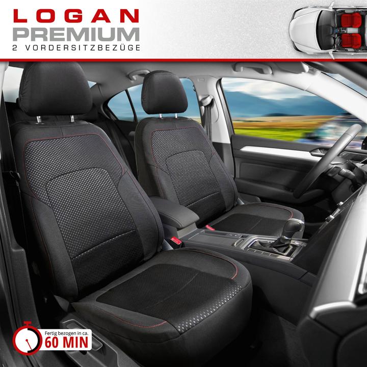 Actual product image Walser Premium Logan car seat covers with zip, ZIPP-IT seat covers, front