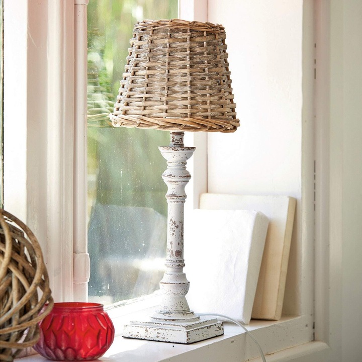 Actual product image Loberon Table Lamp Noelie brown/antique white (E27)