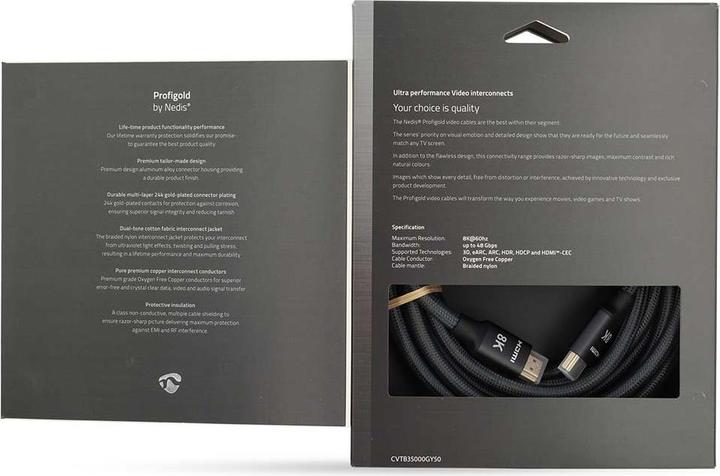 Produktbild Nedis Ultra High Speed ​​HDMI ™ -Kabel | HDMI™ Stecker | HDMI™ Stecker | 8K@60Hz | 48 Gbps | 5.00 m (5 m, HDMI, 2.1)
