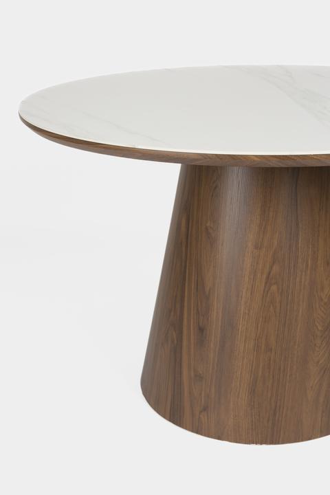 Image du produit White Label Living Dining Table Almira Round Walnut