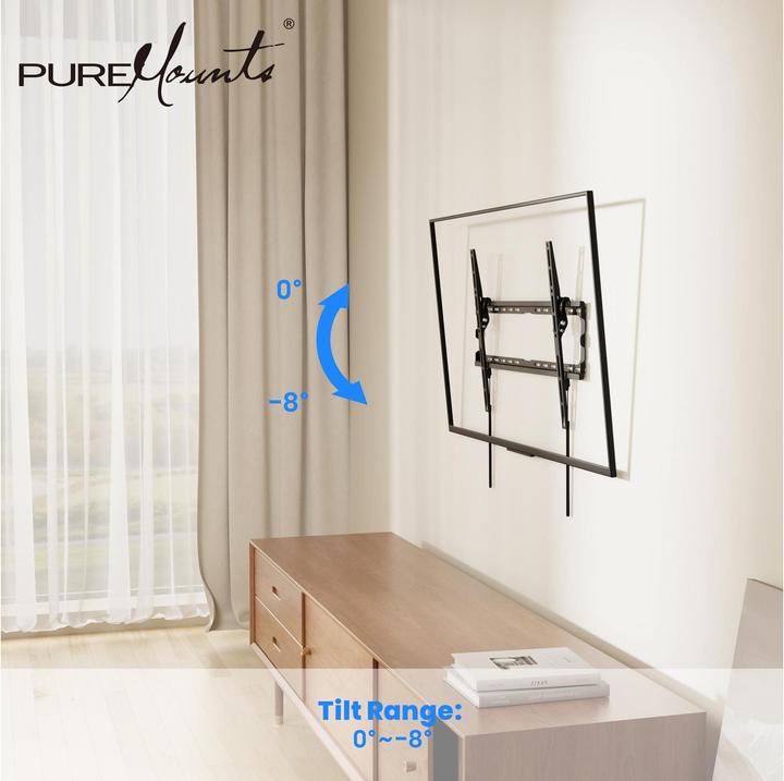 Image du produit PureMounts Wandhalterung PM-BT610 Schwarz (Mur, 45 kg, 37" - 80")
