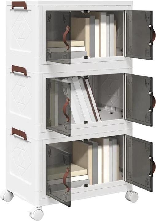 Actual product image vidaXL Storage box with wheels Stackable 3-tier 28 L (28 l)