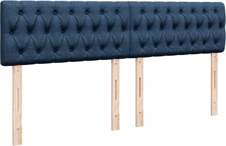 Actual product image vidaXL Boxspringbett Doppelbett Polsterbett Bett Matratze Blau 180x200cm Stoff (180 x 200 cm)