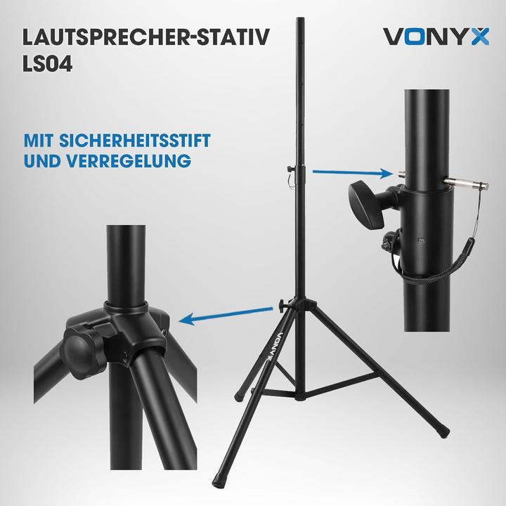 Actual product image Vonyx LS04 Pro Lautsprecherständer (1 pcs., Wall installation, Height-adjustable)