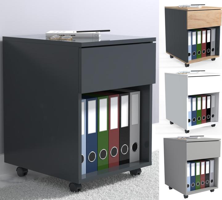 Image du produit VCM Caisson roulant Caisson d'appoint Caisson de bureau Roulettes Dasola 1 tiroir (39 x 45 x 55 cm)