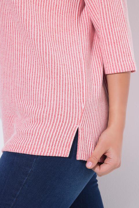 Produktbild Ulla Popken Pullover, Streifenstruktur, Rundhals, 3/4-Arm (44)