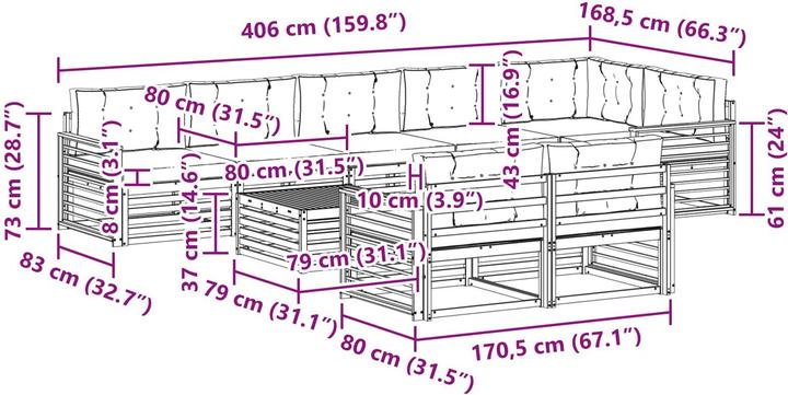 Produktbild vidaXL Outdoor-Sofa
