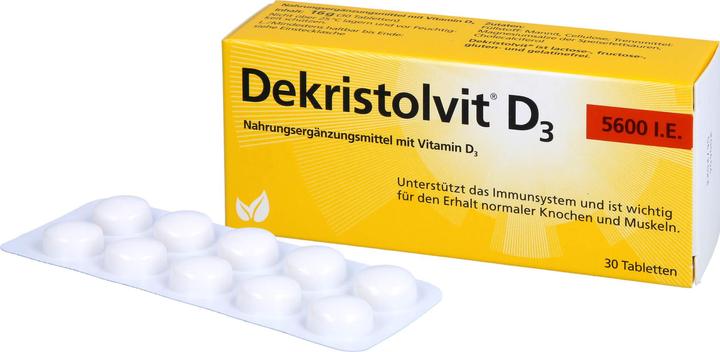 Image du produit Dekristolvit D3 5600 I.U. en comprimés, 30 comprimés (30 pièce(s), Cachets)