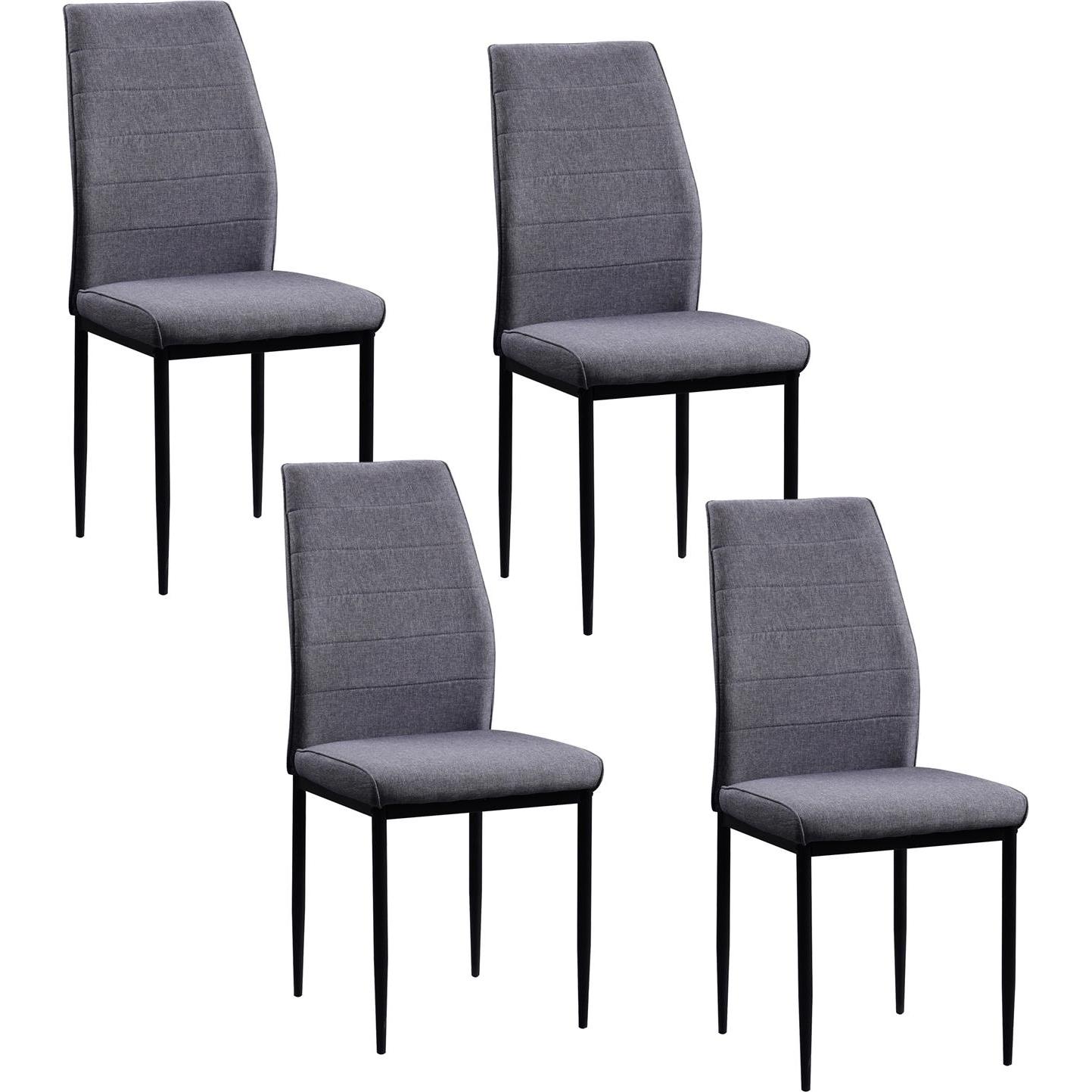 HTI-Living, Stühle, Esszimmerstuhl Madison Webstoff Grau 4er-Set