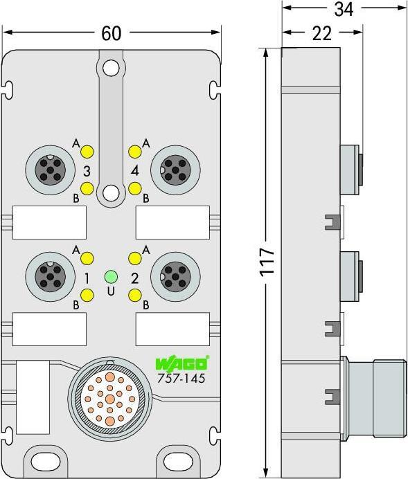 Produktbild Wago Sensor/Aktorbox passiv M12-Ver (Verteiler)