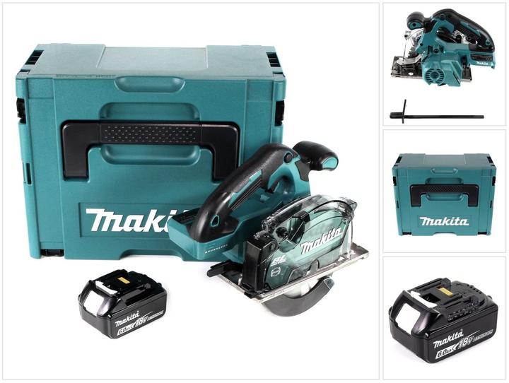 Actual product image Makita DCS 553 G1J Battery Metal Circular Saw 18V 150 mm Brushelss + 1x Battery 6,0Ah + Makpac - without