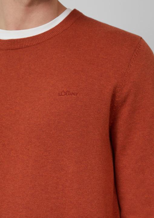 Produktbild s.Oliver Strickpullover Baumwollpullover mit Logo-Stickerei (XL)