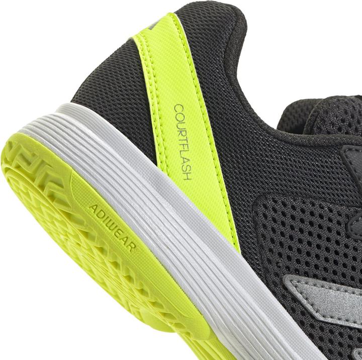 Productafbeelding adidas Courtflash Kinder Tennisschoenen, unisex kindersneaker, Carbon/Iron MET/Lucid Lemon (38)
