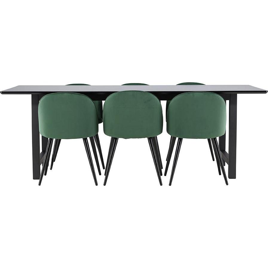 Ebuy24, Esstisch, Essgruppe Oslo schwarz (220 x 100 cm)