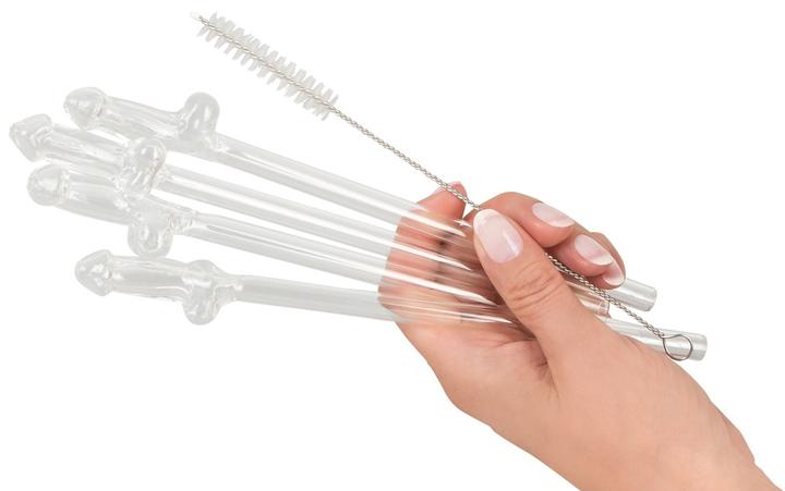 Productafbeelding NoBraPro Glass Drinking Straw Willy (4 x)