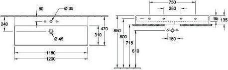 Image du produit Villeroy & Boch V&B lavabo MEMENTO 2.0 1200x470mm m ÜL f 3-L.-Armature Sto wh C+ (470 mm, 1200 mm)