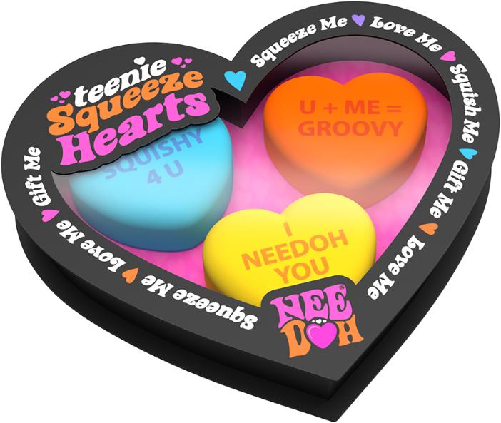 NeeDoh Teenie Squeeze Hearts 3-pak i CDU
