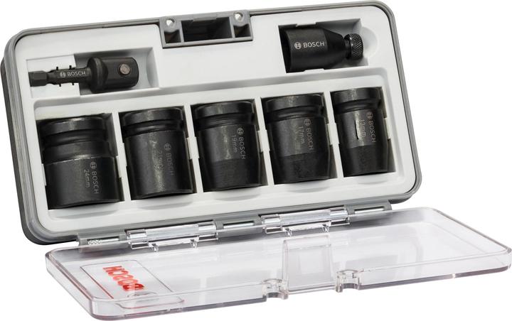 Actual product image Bosch Professional Zubehör Socket spanner set, 7 pcs., 13-24 mm (24 mm, 13 mm, 21 mm, 19 mm, 17 mm)