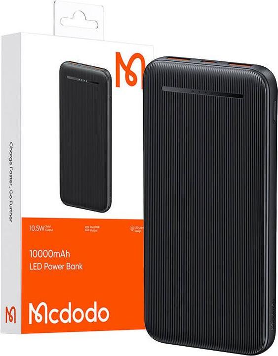 Immagine prodotto Mcdodo Banca di energia MC-4631 Dual USB, 10000mAh, 10.5W (nero) (10000 mAh, 10.50 W, 37 Wh)
