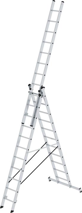 Munk Mehrzweckleiter 3-teilig mit nivello-Traverse 3x11 Sprossen (Mehrzweckleiter, 333.50 cm)