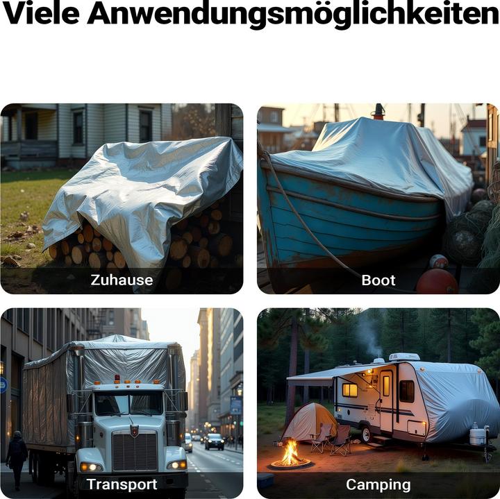 Actual product image Wiltec weatherproof tarpaulin green grey 4x3m PE tarpaulin 120g/m² garden tarpaulin (4 x 3 m)