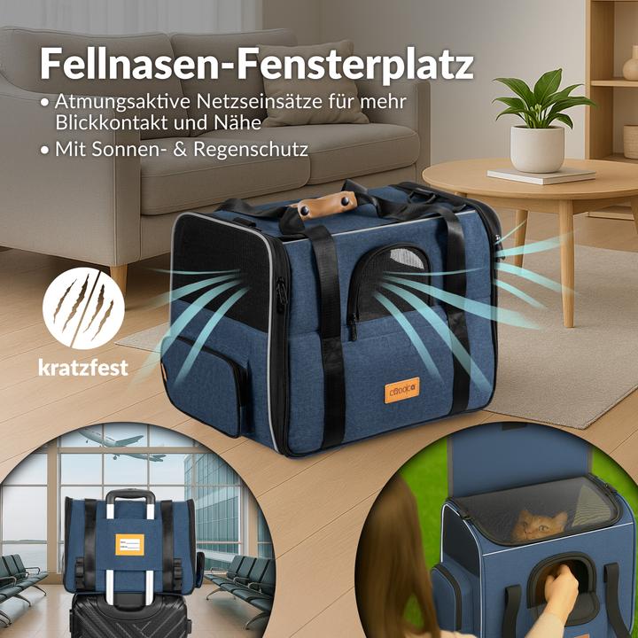 Produktbild Cadoca Haustiertragetasche (Katze, Reflektoren, Faltbar, Waschbar, Komplett zu öffnen)