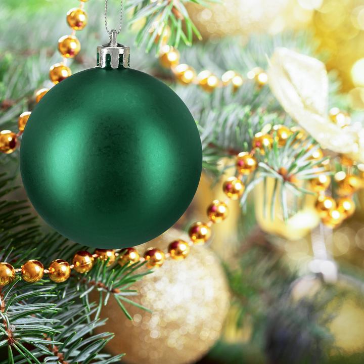 Image du produit Relaxdays - Weihnachtskugeln 50er Set, Dunkelgrün/ Silber (50-pièce)