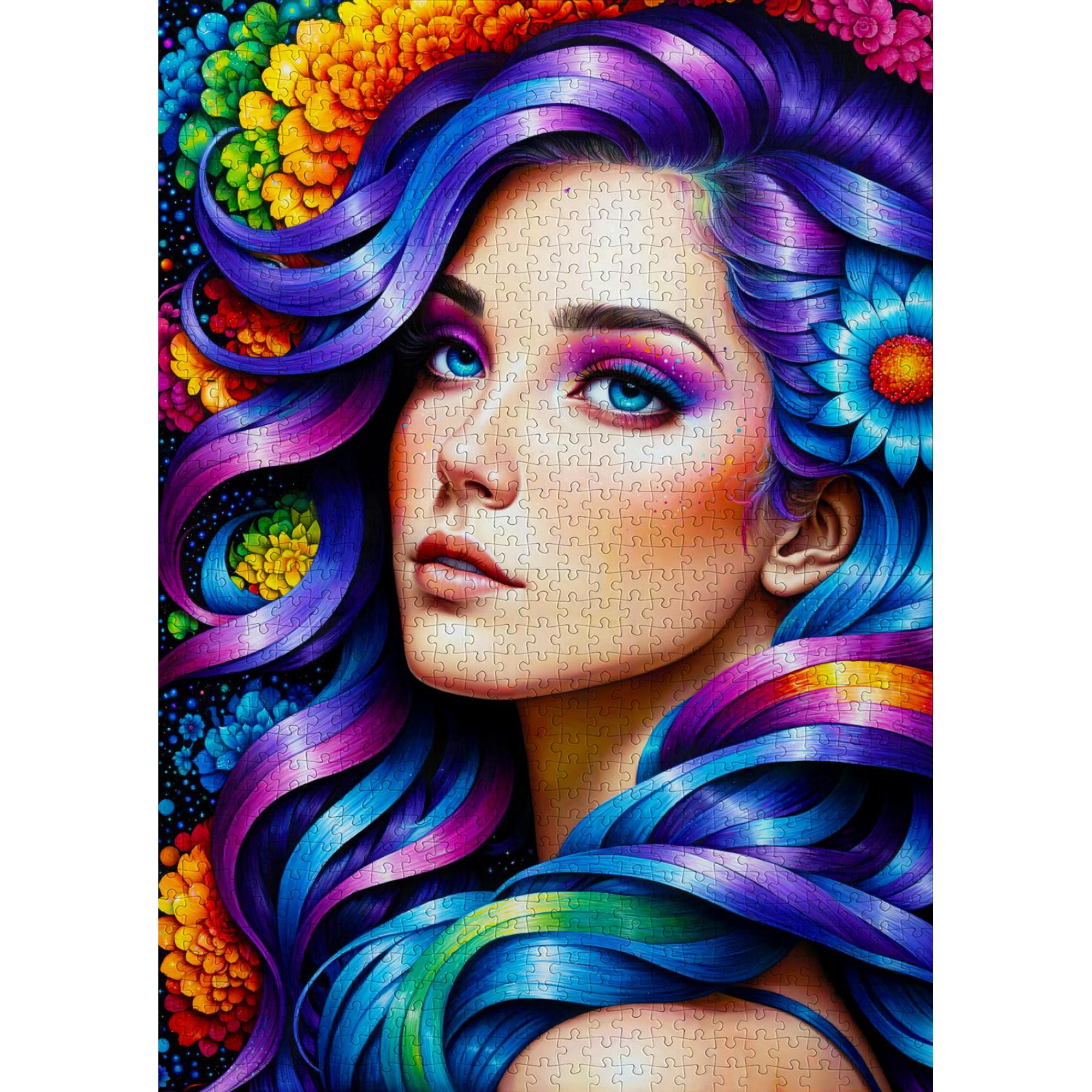Enjoy Puzzle Puzzle 1000 Teile - Rainbow Flower Portrait (1000 Teile)