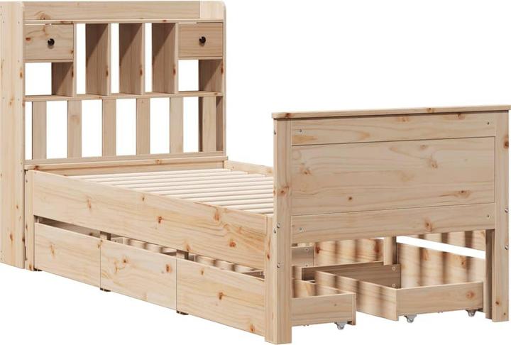 Produktbild vidaXL Bett mit Regal (135 x 190 cm)