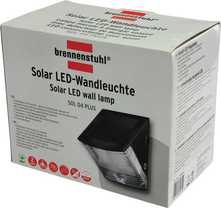 Immagine prodotto Brennenstuhl Lampada da parete a LED solare (85 lm, IP44)