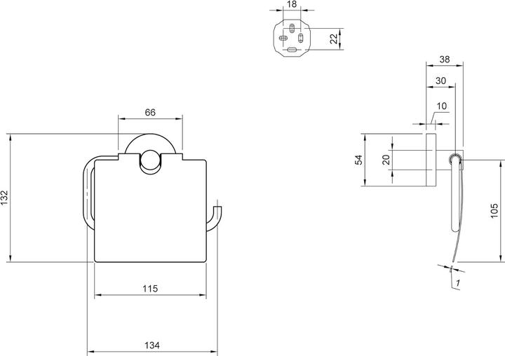 Actual product image Villeroy & Boch Elements - Tender toilet roll holder with lid, 134 x 38 x 132 mm