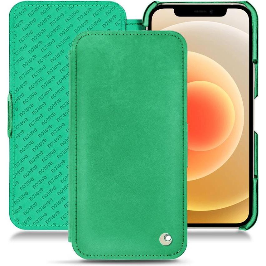 Noreve Lederschutzhülle horizontal (Apple iPhone 12), Smartphone Hülle, Grün