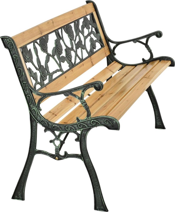 Actual product image Hauptner Cast Iron Garden Bench (2-seater) with Rose Pattern