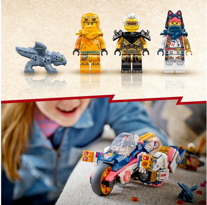 Actual product image LEGO Ninjago Sora's Mech transforms into a racing bike (71792). (71792, LEGO Ninjago)