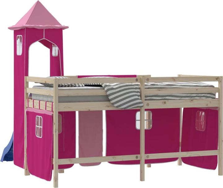 Actual product image vidaXL Curtains for loft bed with tower white and black