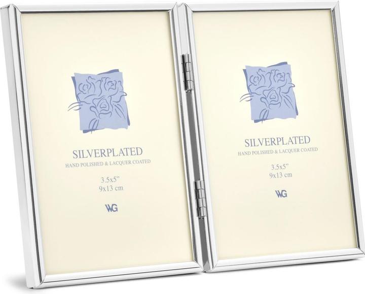 Weisz Frame Silver Plated Half Round Narrow Diptych 9x13cm (9 x 13 cm)