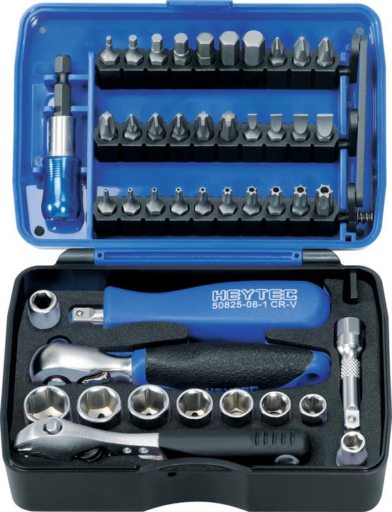 HEYTEC Socket spanner and bits set, 44 pcs.